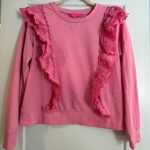 Lilly Pulitzer Pink Ruffle Sweatshirt